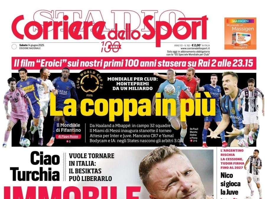 Corriere dello Sport: "Immobile all'asta: duello Fiorentina e Milan"