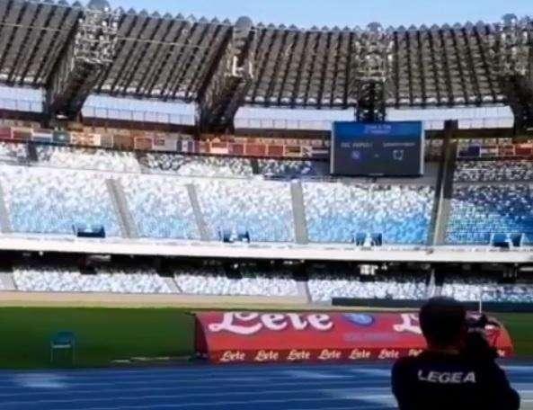 VIDEO - San Paolo pronto per domani: maxi-schermo già attivo su Napoli-Samp