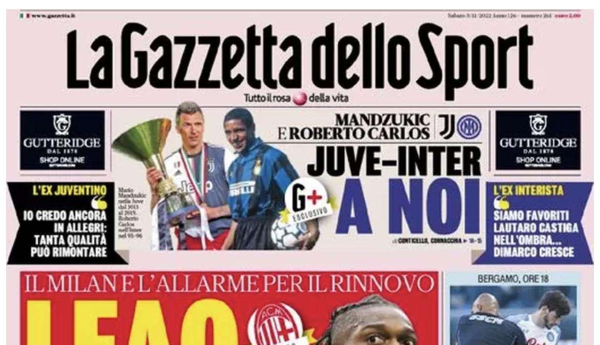 PRIMA PAGINA - Gazzetta dello Sport: "Leao, firma che scotta. Napoli senza Mago"