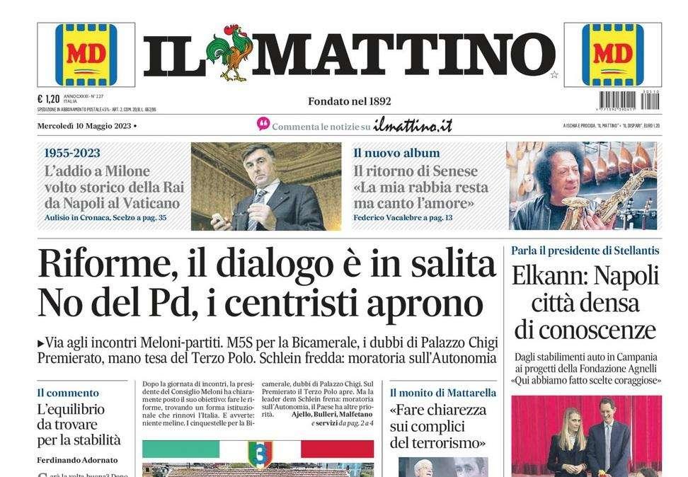 PRIMA PAGINA - Il Mattino: "Osimhen, il manager a Parigi. Il prezzo di DeLA: 160mln"