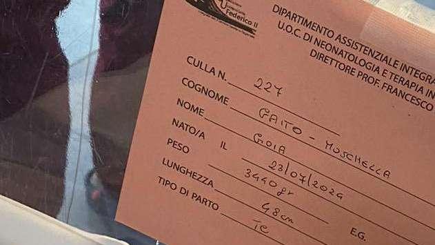 Fiocco rosa in casa Tuttonapoli: è nata la piccola Gioia, primogenita del direttore Gaito e della moglie Anna