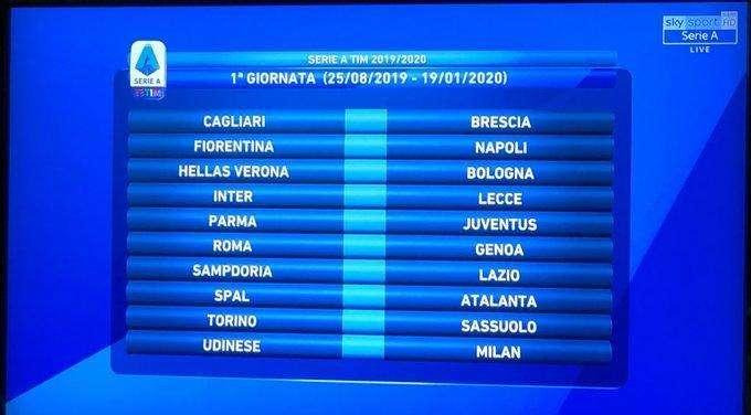 RILEGGI LIVE - Calendario Serie A, inizio duro! Esordio a Firenze e poi subito la Juve! Debutto nel "nuovo" San Paolo contro la Samp!