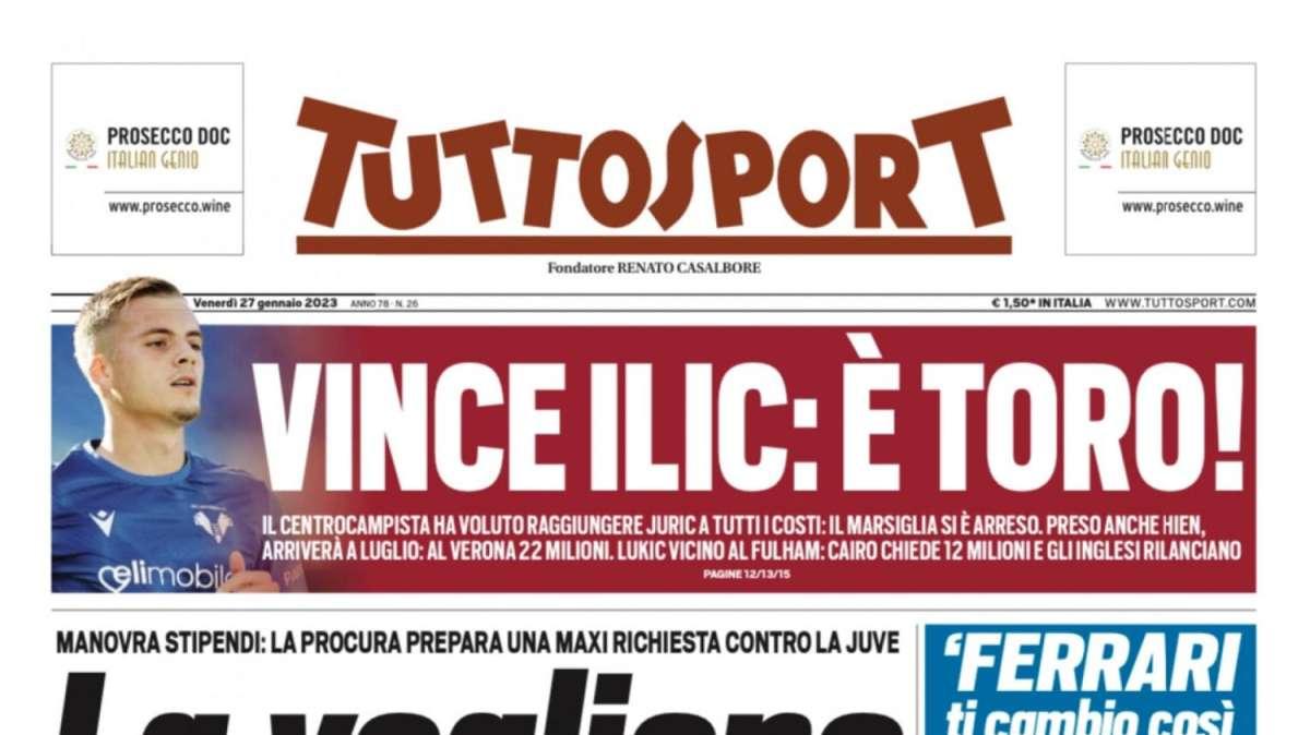 PRIMA PAGINA - Tuttosport: “La vogliono mandare in B?”