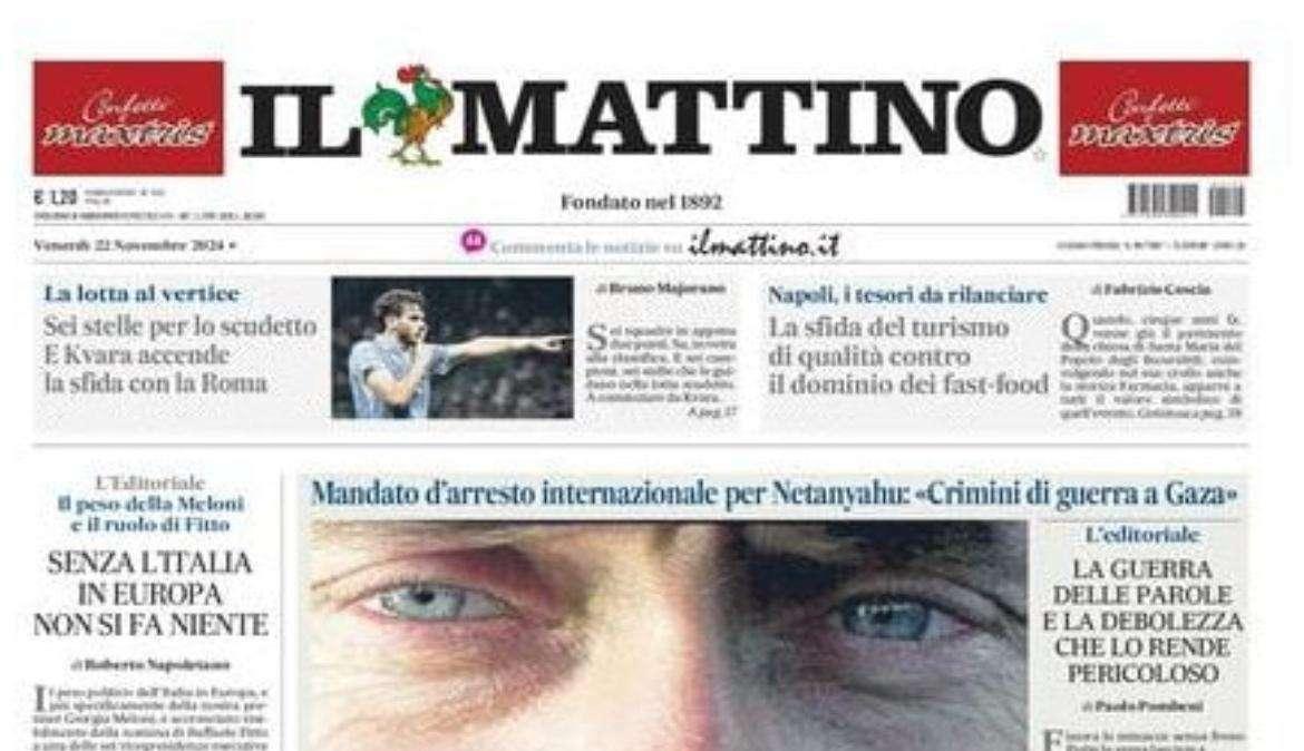 Il Mattino: “Sei stelle per lo scudetto. E Kvara accende la sfida con la Roma"