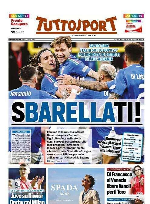 Tuttosport: "Sbarellati!"