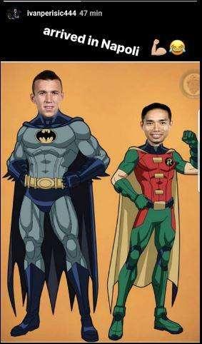 FOTO - Batman-Perisic e Robin-Nagatomo carichi su Instagram: "Arrivati a Napoli!"