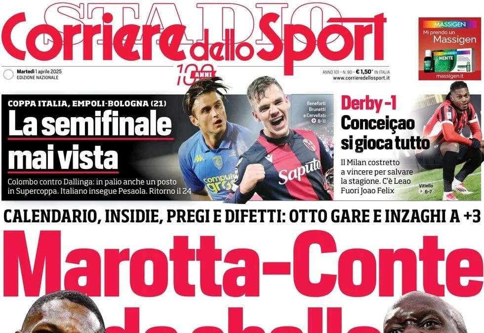 Corriere dello Sport: "Marotta-Conte da sballo. Inter-Napoli, scudetto in 720'"