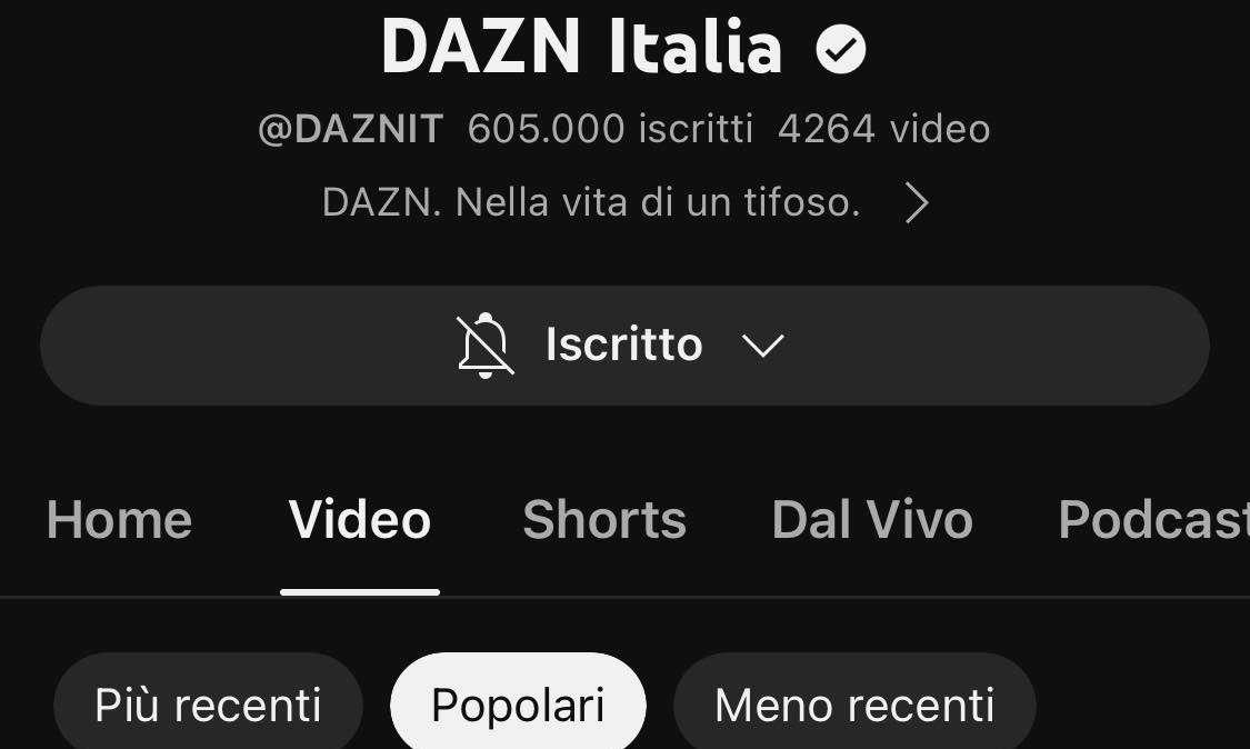 FOTO - Il 5-1 alla Juve resta virale: è il video più visto sul canale Youtube di Dazn