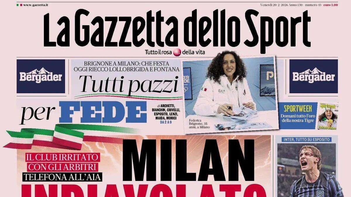 Bufera arbitrale, Gazzetta: “Milan indiavolato”