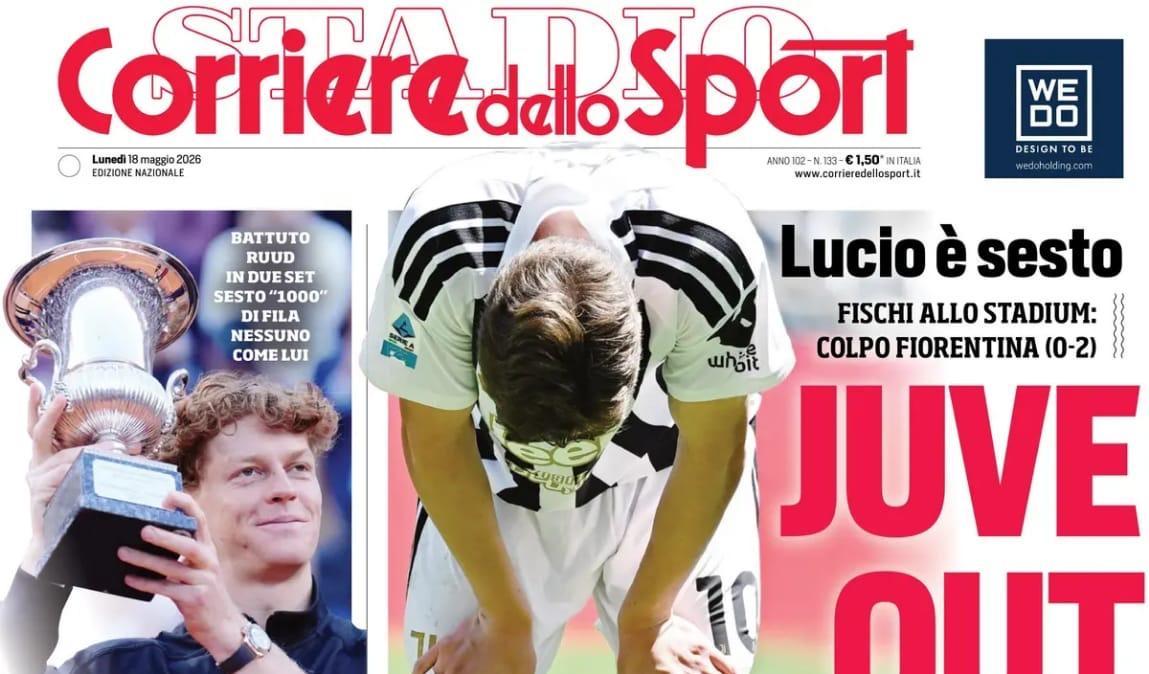 Crollo clamoroso Spalletti, Corriere dello Sport: "Juve out"