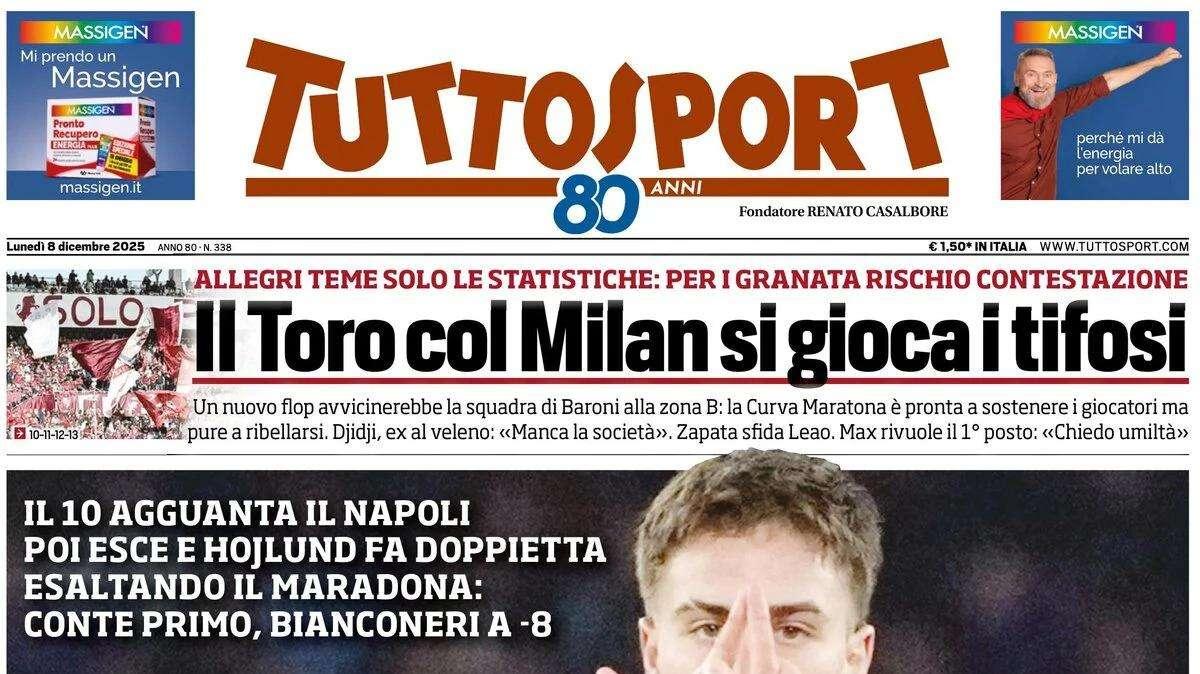 Tuttosport: "Ahi Spalletti: fuori Yildiz e la Juve si spegne"