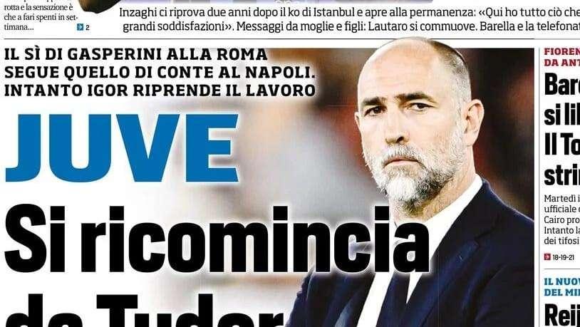 Juve nel caos allenatori, Tuttosport: "Si ricomincia da Tudor"