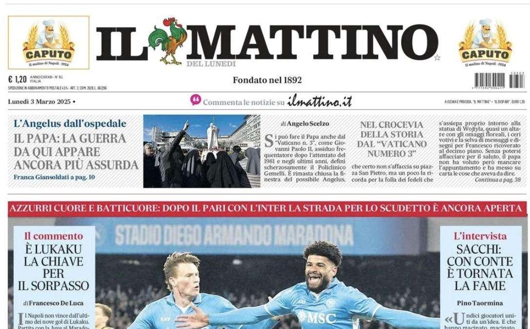 Il Mattino sulla corsa scudetto: "Napoli credici"