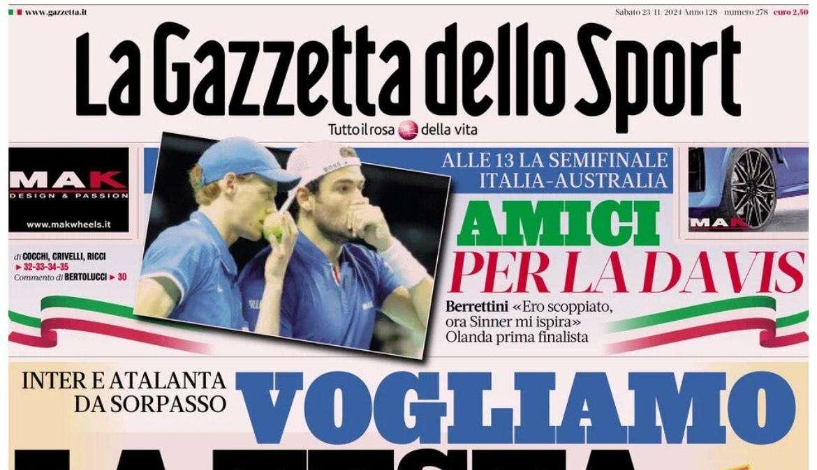 Gazzetta dello Sport sugli anticipi di Inter e Atalanta: "Vogliamo la testa"