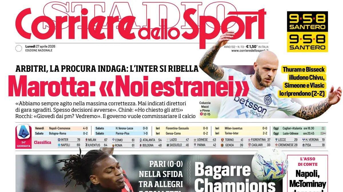 Marotta respinge le accuse, Corriere dello Sport: "Noi estranei"