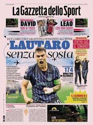 La Gazzetta dello Sport: "Centro-Sud al Comando. Napoli e Roma insieme in testa" 
