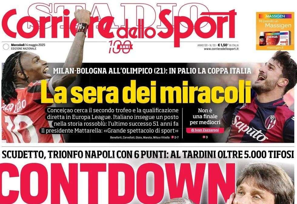 Corriere dello Sport sull'attesa Scudetto: "Contdown"
