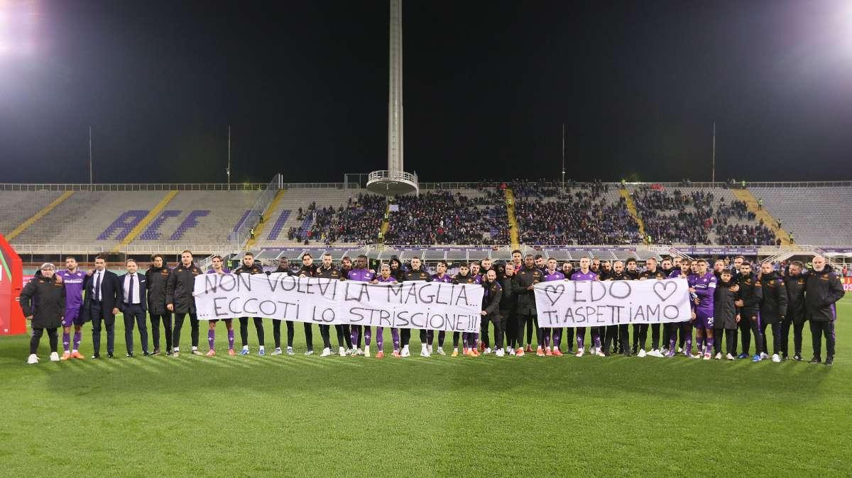 Fiorentina-Empoli, il pensiero per Bove dei bambini che accompagnano le squadre