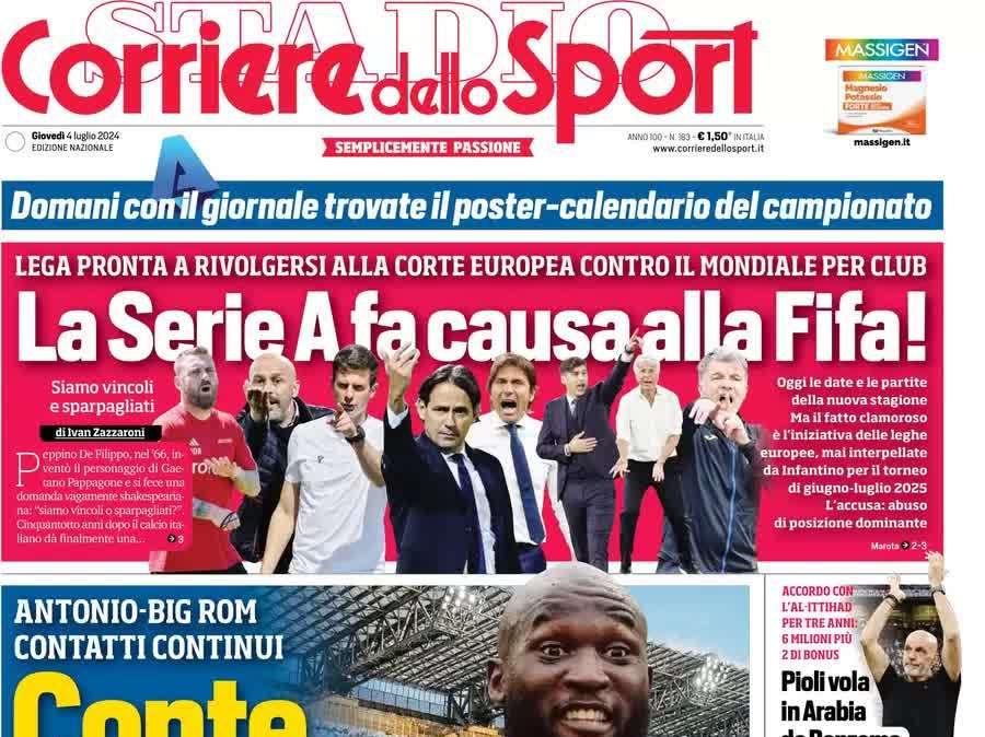 Corriere dello Sport: "Conte non molla Lukaku: contatti continui!"