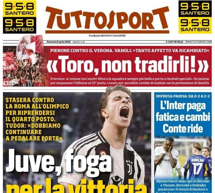 Tuttosport: "L'Inter paga fatica e cambi, Conte ride"