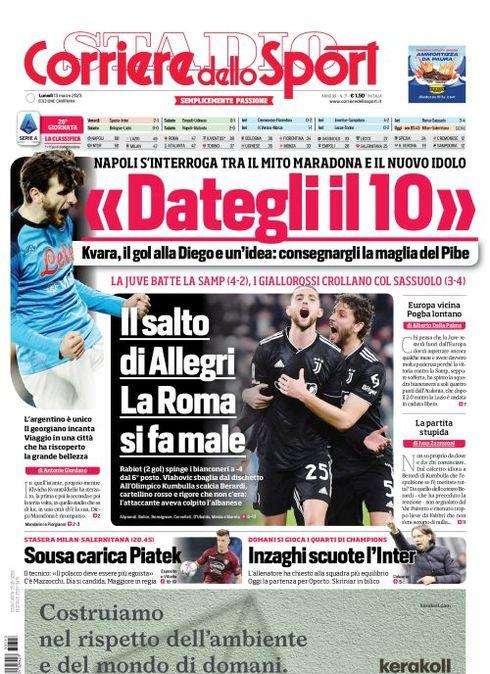 PRIMA PAGINA - CdS Campania: "Dategli il 10"