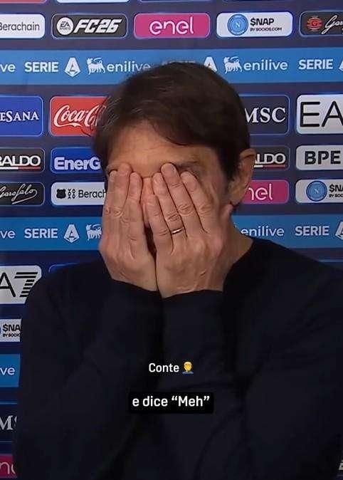 Dazn pesca la reazione di Conte alla vista delle immagini dell'infortunio di Di Lorenzo