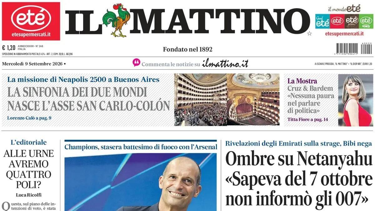 Napoli-Arsenal, battesimo di fuoco al Maradona. Il Mattino: "Senza paura"