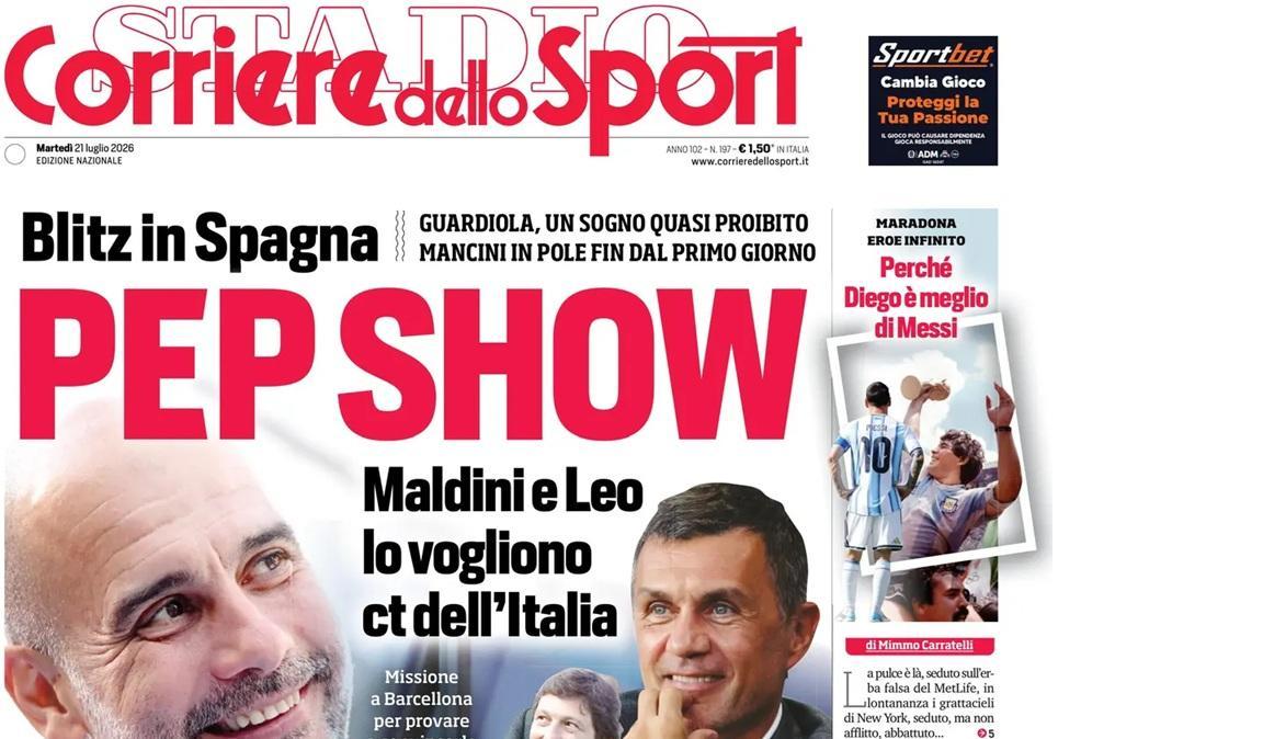 Tra Napoli e Argentina, Corriere dello Sport: "Perché Diego è meglio di Messi"
