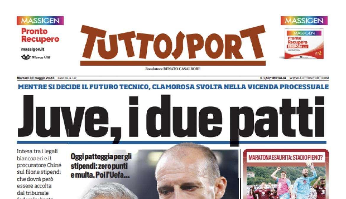 PRIMA PAGINA - Tuttosport: “Spalletti: ‘Mi fermo anche per mia figlia’”