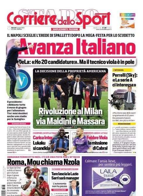 PRIMA PAGINA - Cds Campania: “Avanza Italiano”