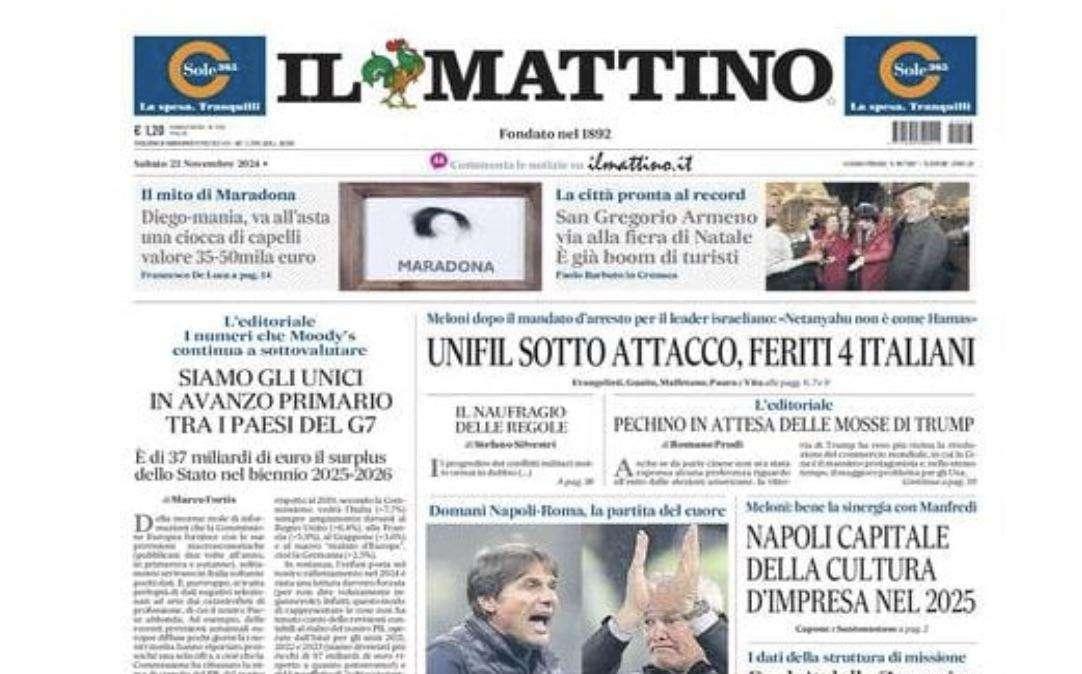 Il Mattino: "Conte-Ranieri, sfida da tutto esaurito"
