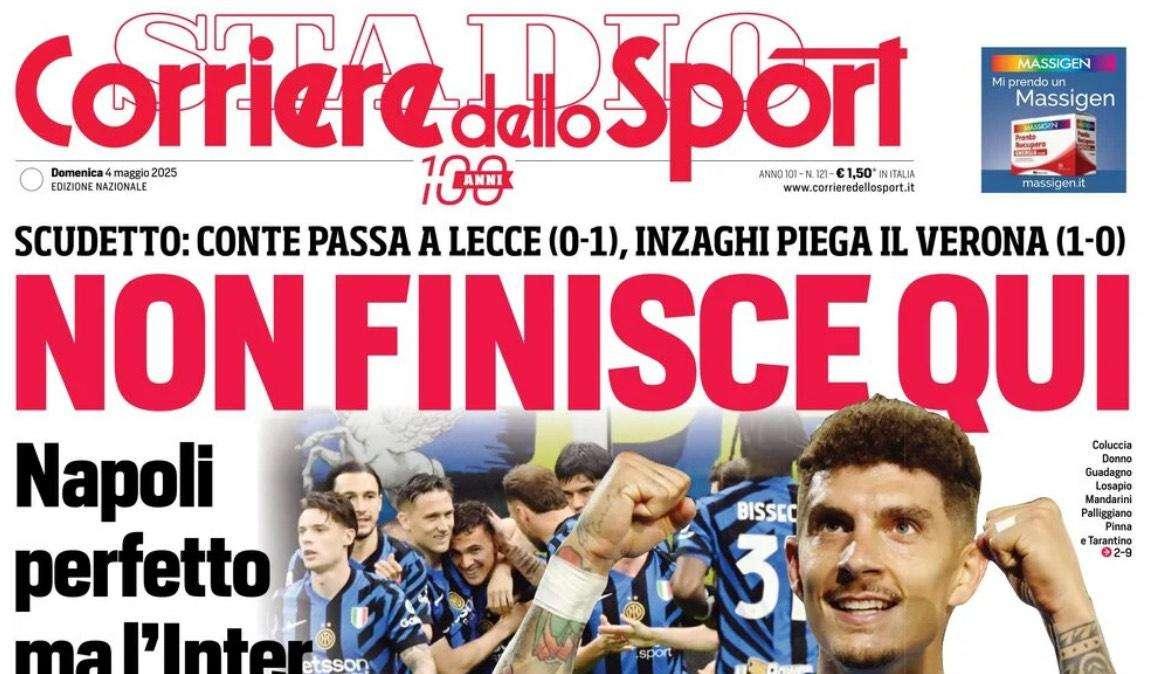 Corriere dello Sport non dà lo Scudetto per fatto: "Non finisce qui"