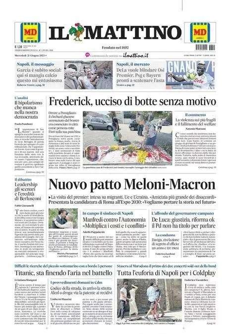 PRIMA PAGINA - Il Mattino: "ADL vuole blindare Osi. Premier, Psg e Bayern pronti a scatenare l'asta"