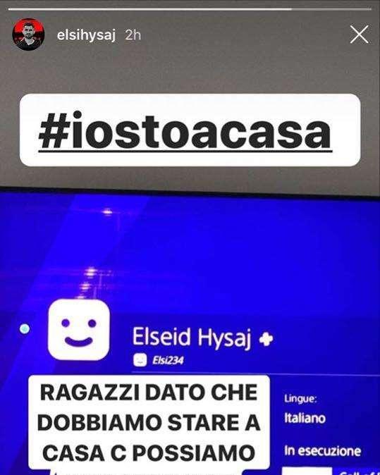FOTO - Hysaj e l'invito a restare a casa alla playstation: "Giocate con me e Mario Rui"