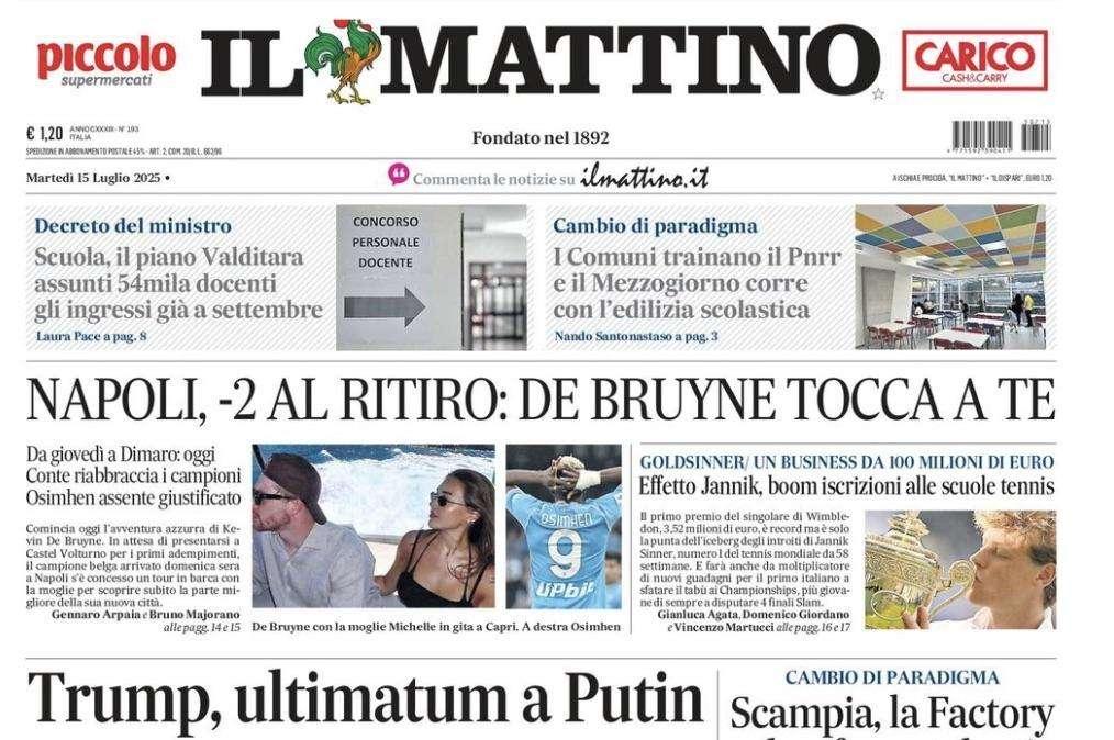 Il Mattino: "Napoli, -2 al ritiro: De Bruyne tocca a te"