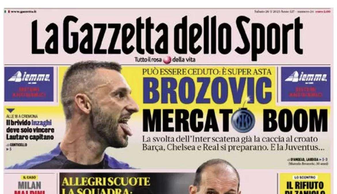 PRIMA PAGINA  - Gazzetta dello Sport: "Siamo la Juve, Allegri scuote tutti"