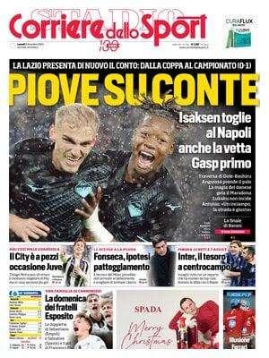 Cds: "Piove su Conte. Isaksen toglie al Napoli la vetta"