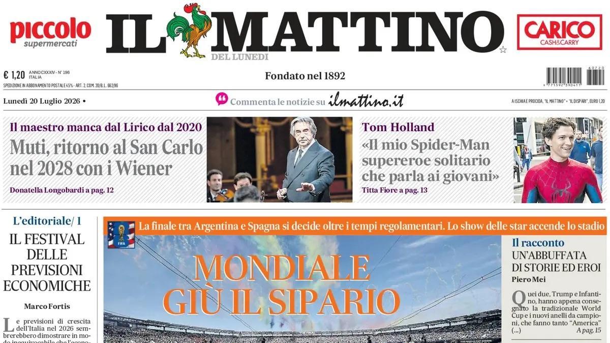 Spagna campione, ll Mattino: "Mondiale, giù il sipario"