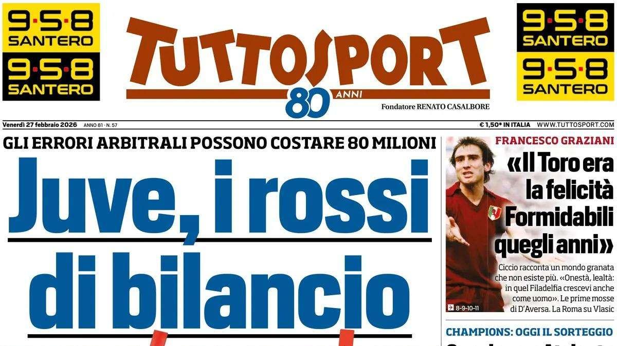 Tuttosport: "Juve, i rossi di bilancio. Atalanta orgoglio d'Italia"