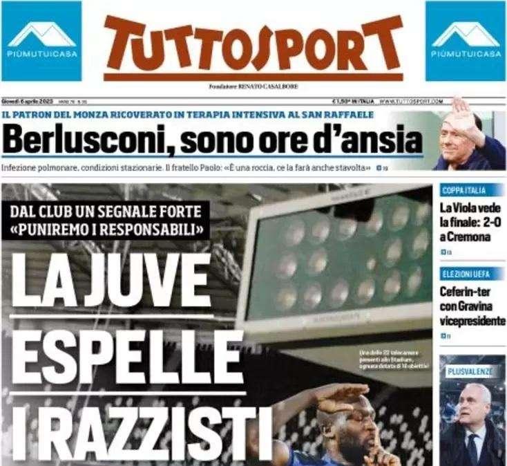 PRIMA PAGINA - Tuttosport: "La Juve espelle i razzisti"