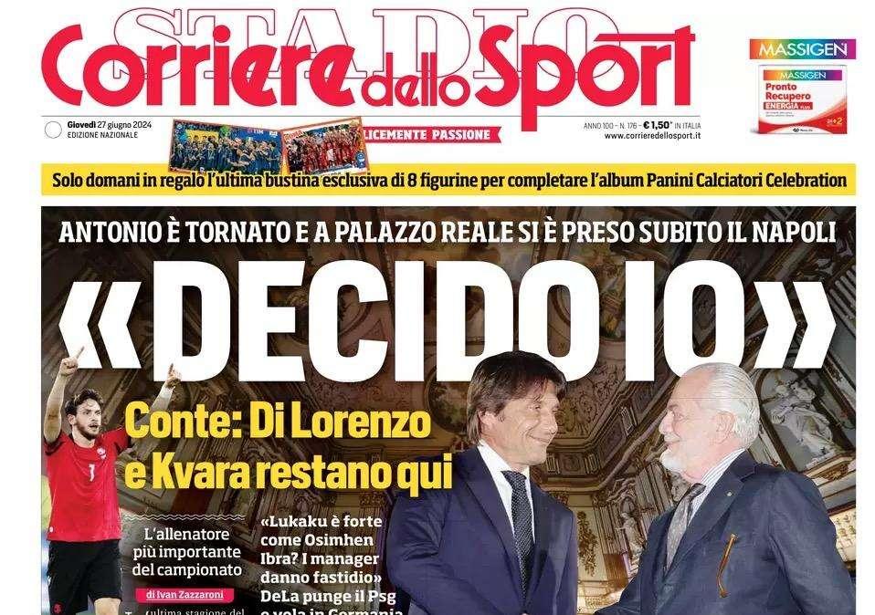 Cds: "Conte s'è preso il Napoli: decido io! Kvara e DiLo restano"