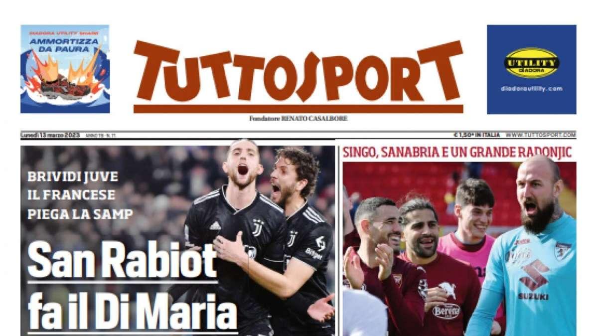 PRIMA PAGINA - Tuttosport: "San Rabiot fa il Di Maria. Incredibile Vlahovic!"