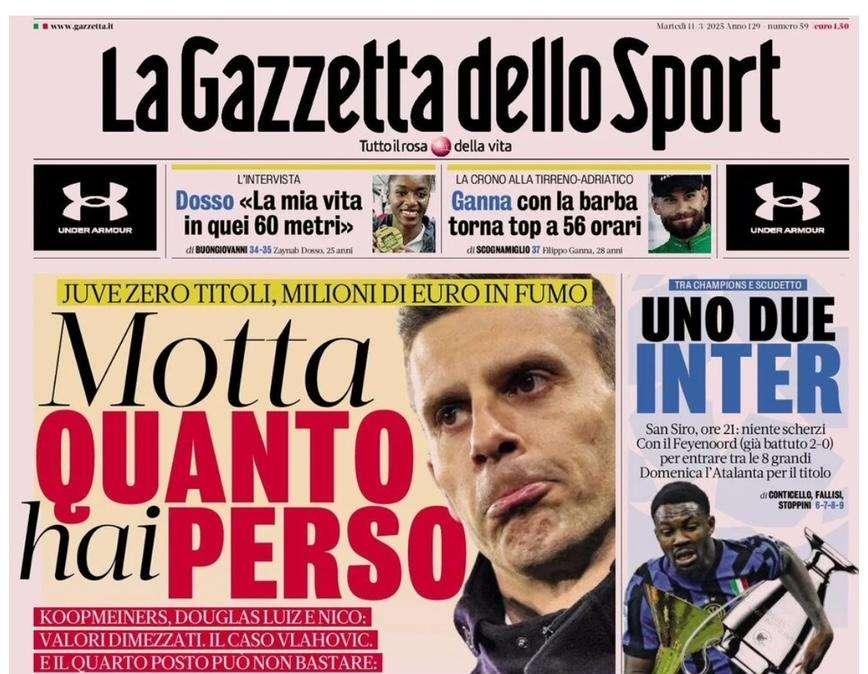 La Gazzetta dello Sport: "Conte, Pioli o Gasp al posto di Thiago"