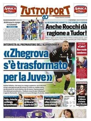 Tuttosport apre con le parole di Rocchi: "Ha dato ragione a Tudor"