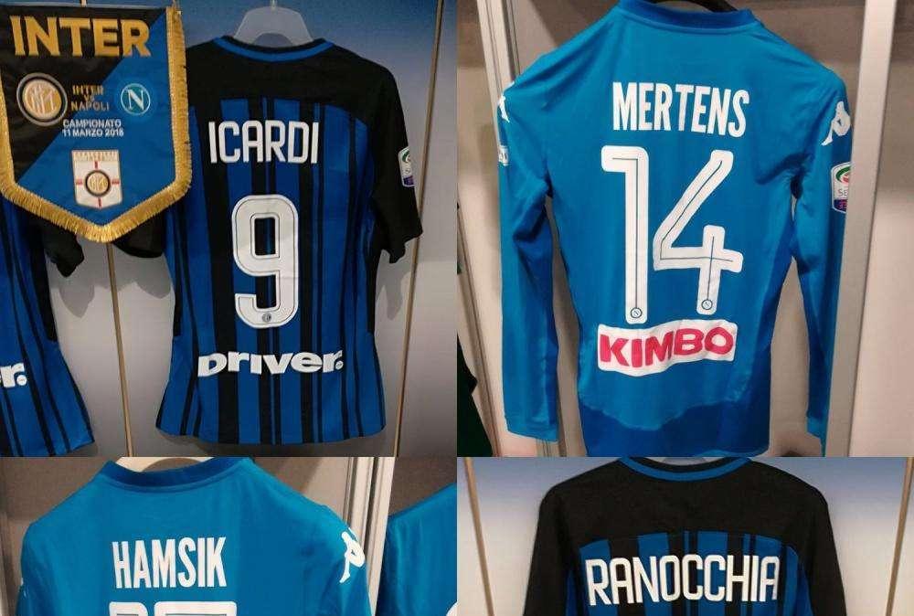 FOTO - Tutto pronto negli spogliatoi del Meazza: Inter e Napoli con le divise classiche