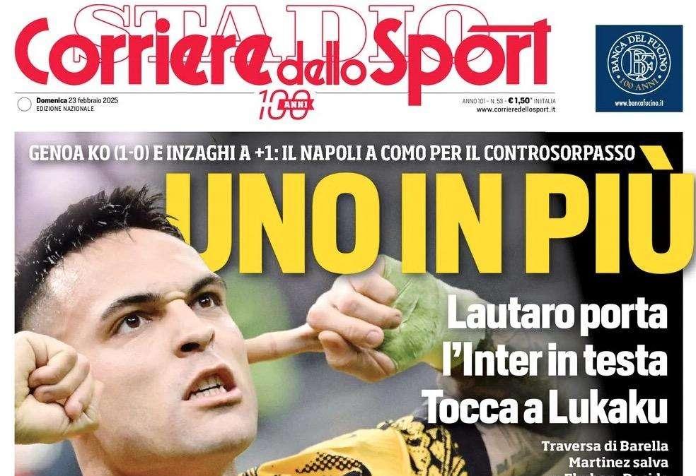 Corriere dello Sport: "Uno in più! Napoli a Como per il contro-sorpasso"