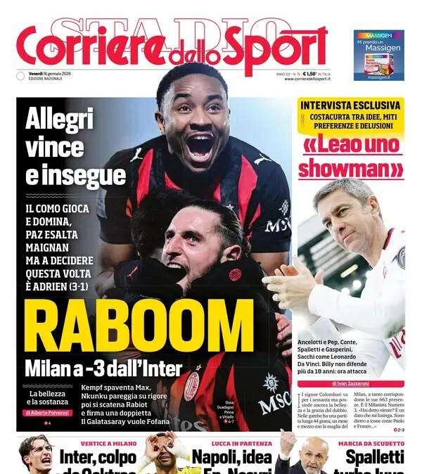 Corriere dello Sport: "Napoli, idea En-Nesyri. Lucca in partenza"