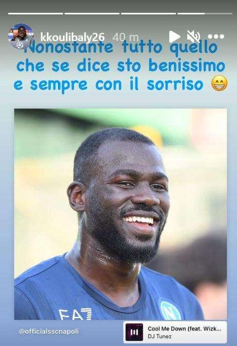 FOTO - Koulibaly rassicura tutti: "Nonostante ciò che si dice sto benissimo e sempre col sorriso"