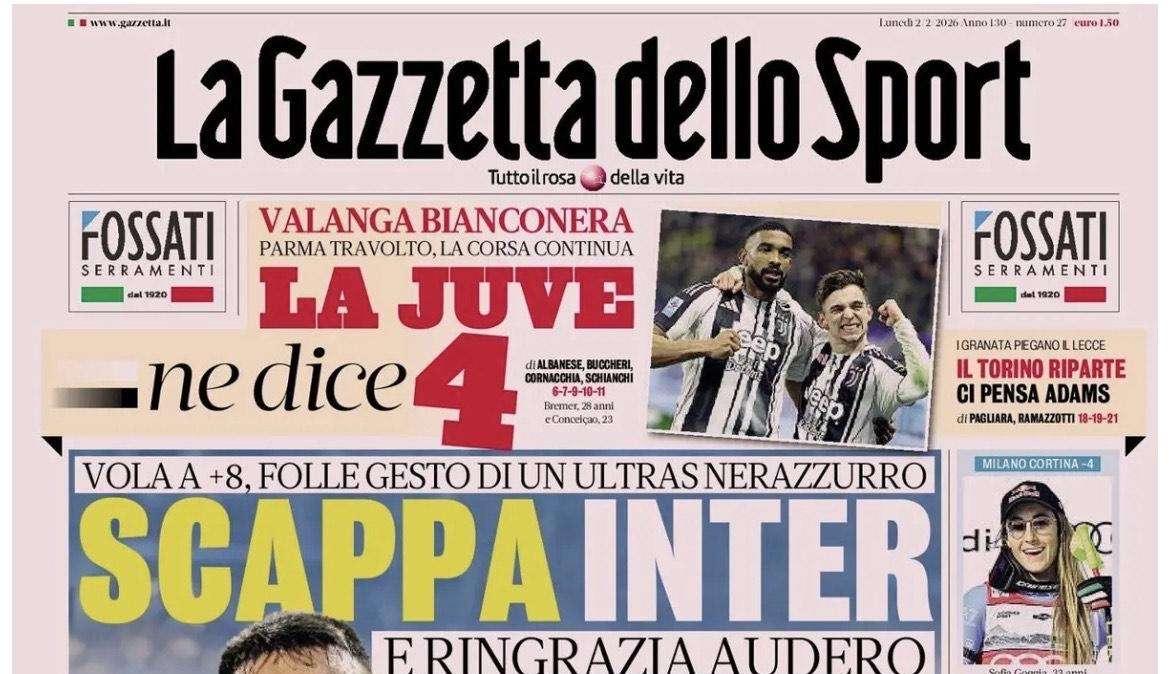 Gazzetta dello Sport: "Scappa Inter"