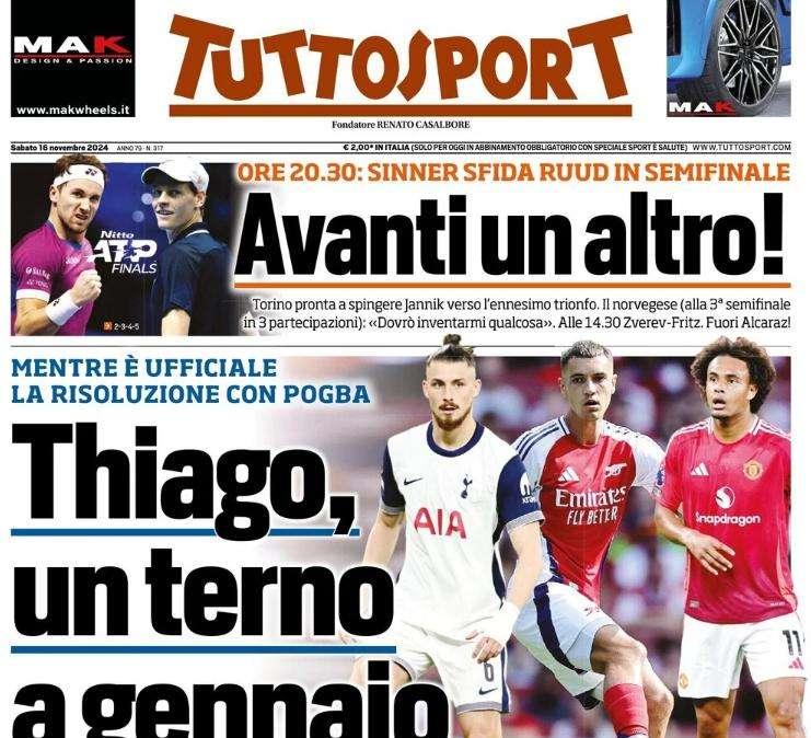 Tuttosport guarda a gennaio: "Thiago, un terno a gennaio".